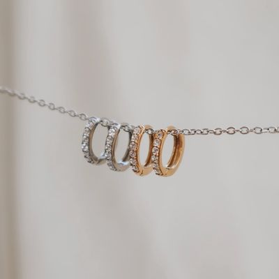 Waterproof Mini Twilight Hoops - Silver