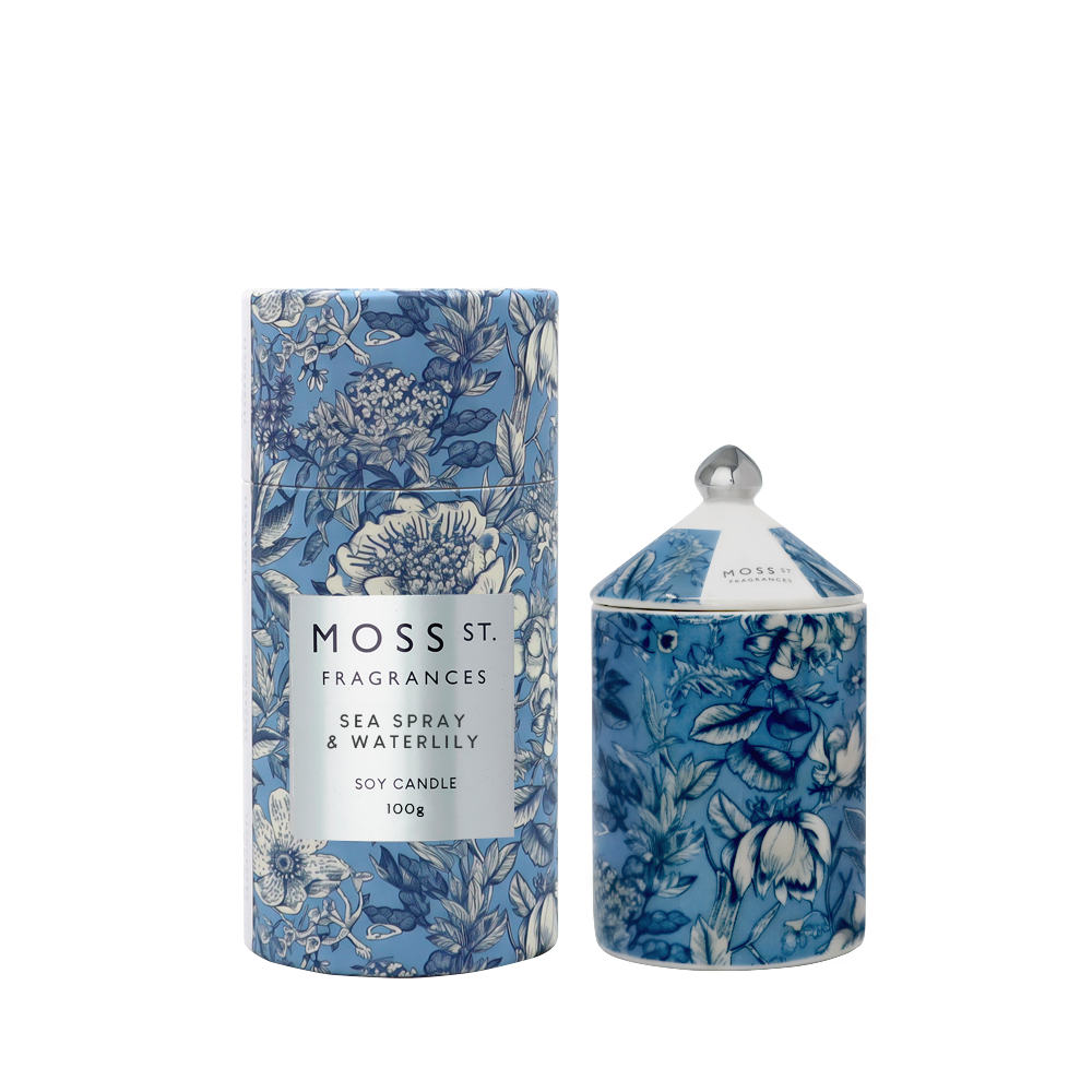 Sea Spray &amp; Waterlily Ceramic Candle 100g