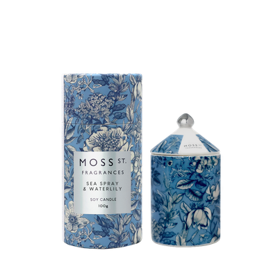 Sea Spray &amp; Waterlily Ceramic Candle 100g