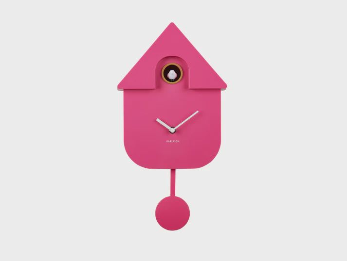 Modern Cuckoo Clock - Bright Pink