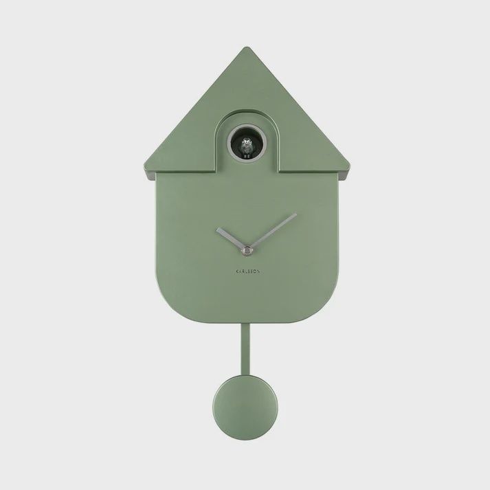 Modern Cuckoo Clock - Metallic Jungle Green
