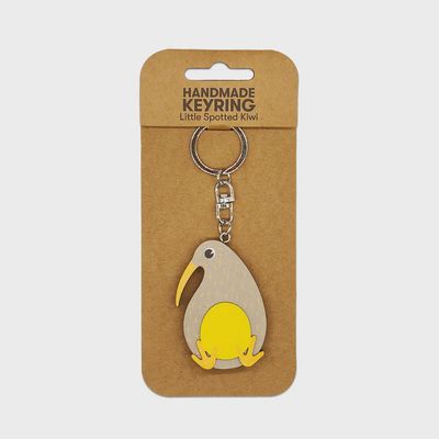 Little Spotted Kiwi Wooden Keyring