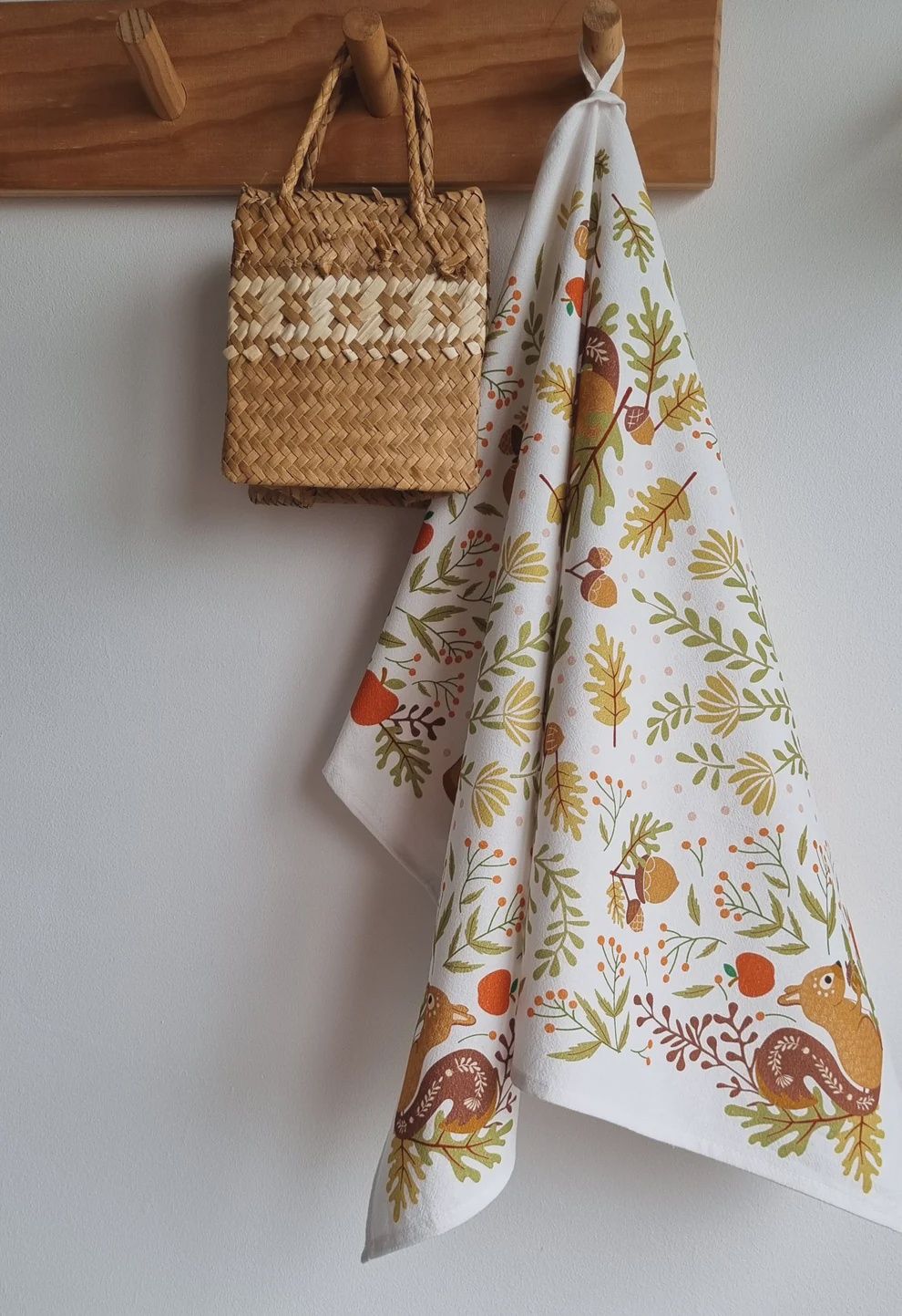 Pocketful of Acorns Tea Towel