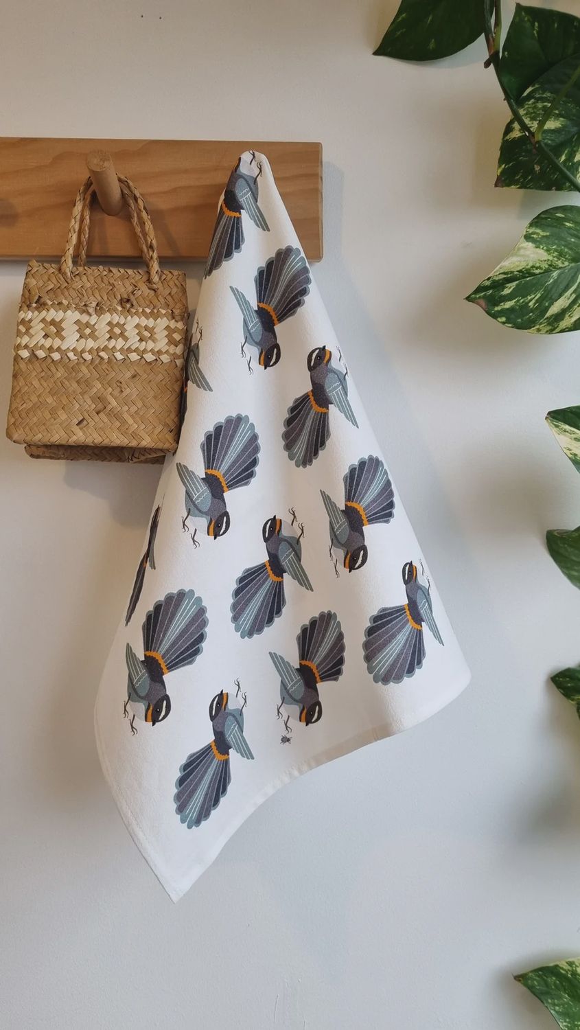 Pīwakawaka Tea Towel