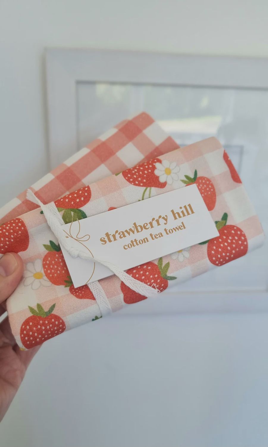 Strawberry Picnic Tea Towel