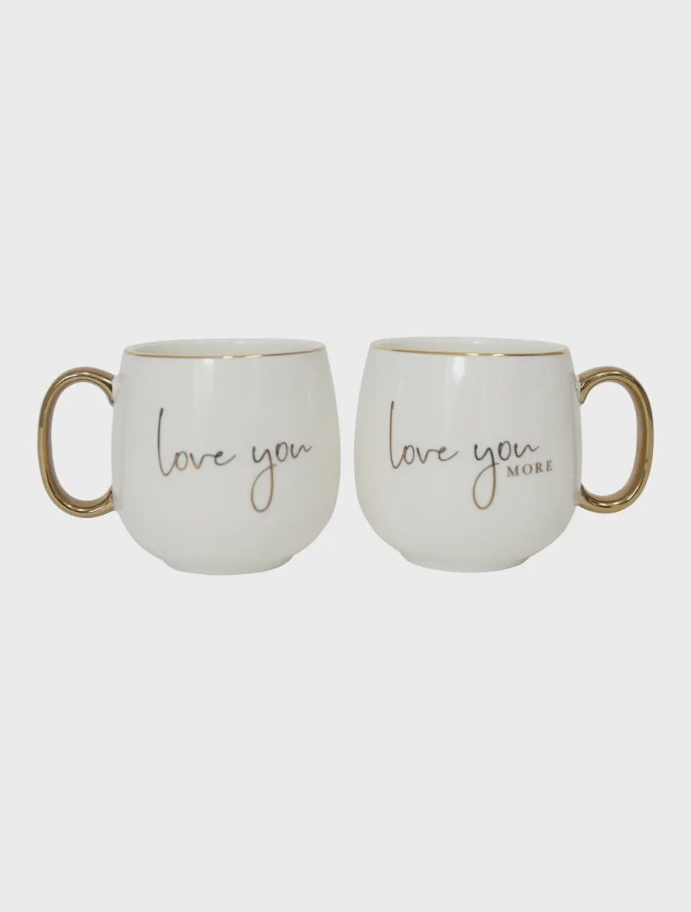 Wedding White &amp; Gold Love You Mug Set