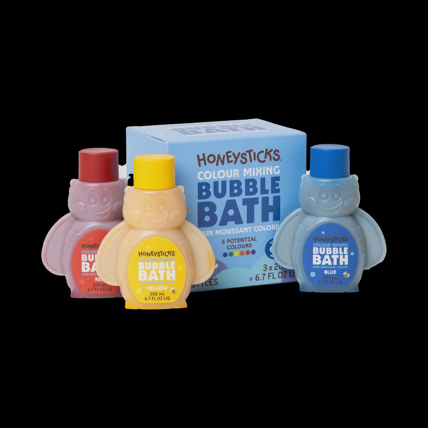 Honeysticks Bubble Bath Colour Mixing 3pk 200ml