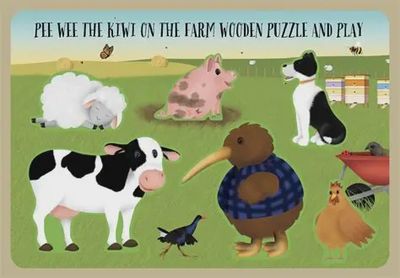 Pee Wee The Kiwi On The Farm Wooden Puzzle &amp; Play