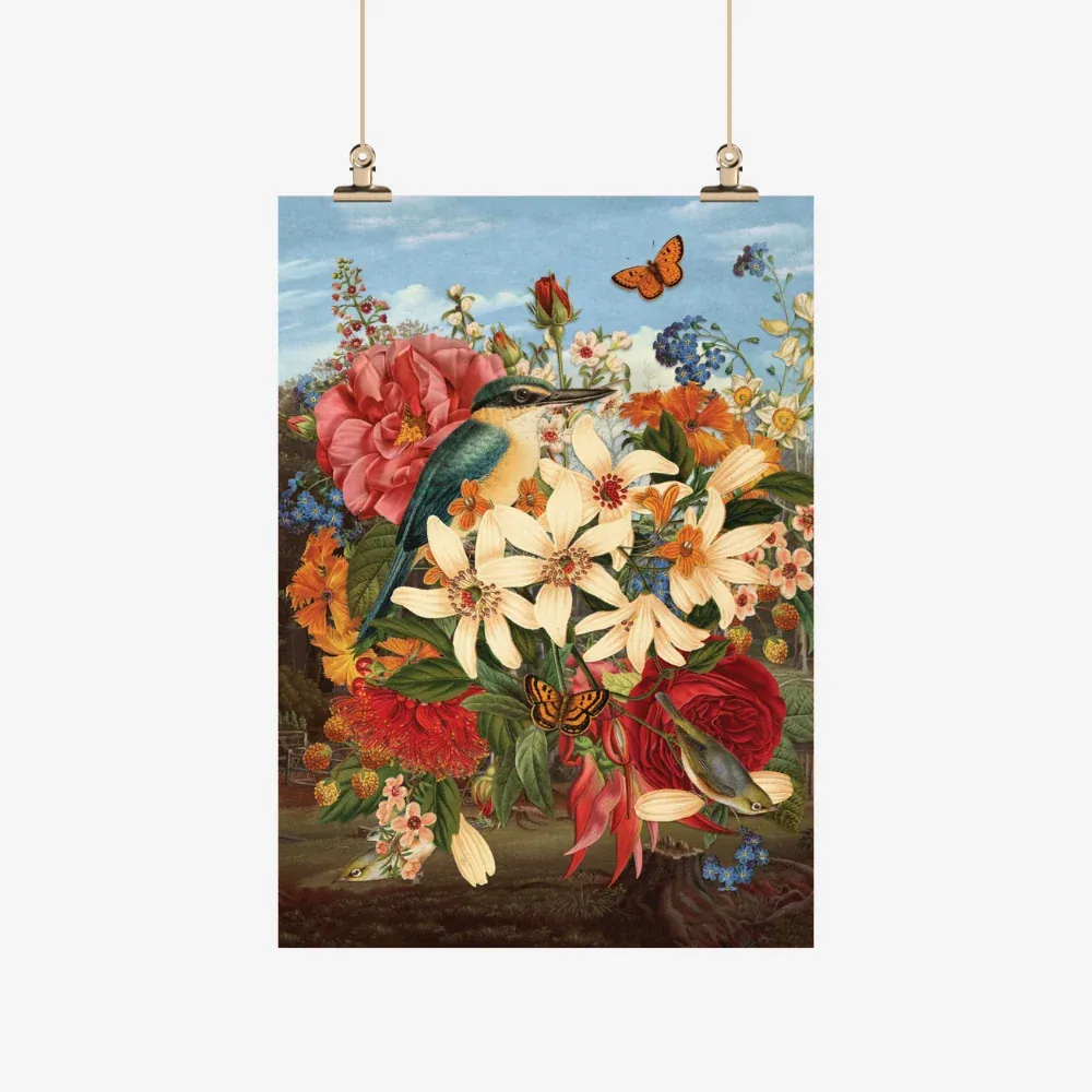 Tea Towel - Vintage - Kingfisher