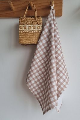 Mocha Check Tea Towel
