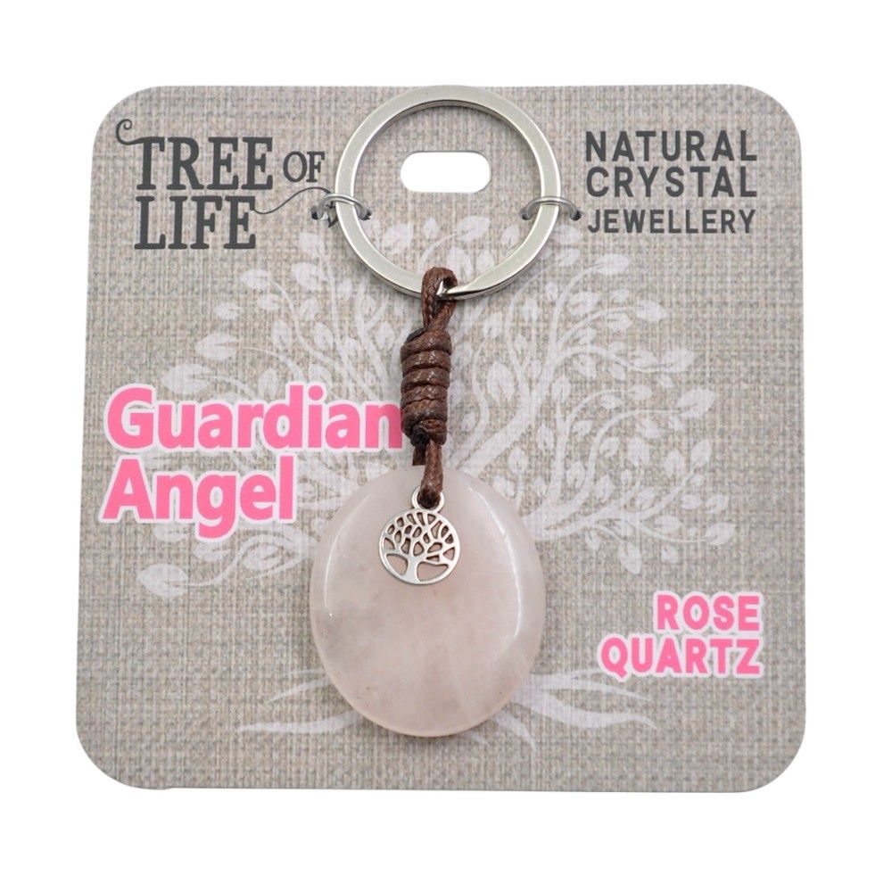 Guardian Angel Rose Quartz Keyring