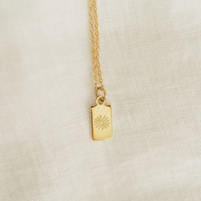Etched daisy necklace - Gold