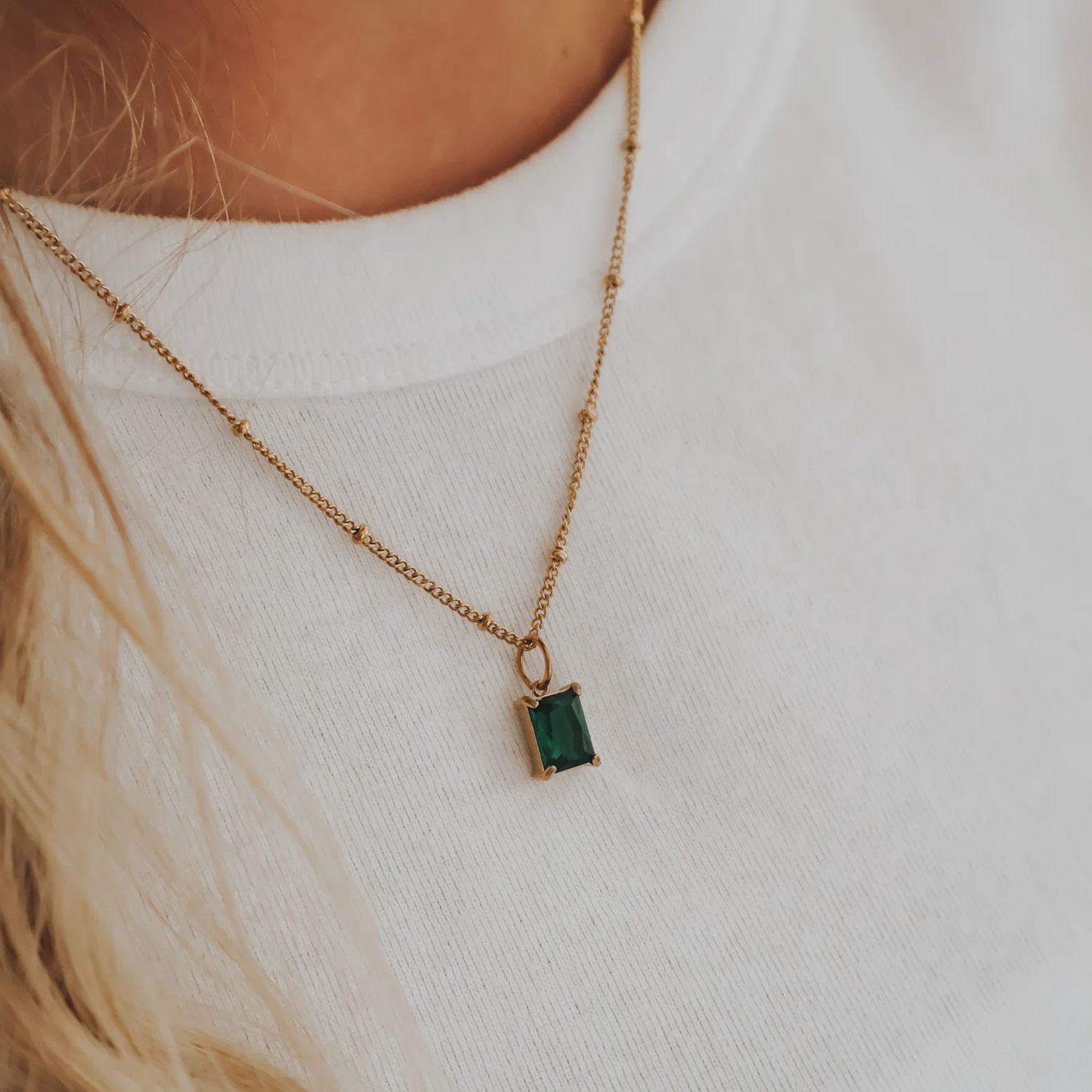 Ivy Necklace - Gold Emerald