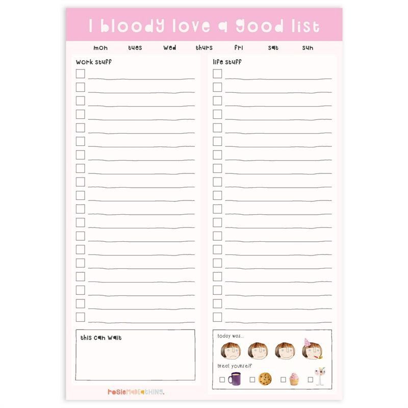 I Bloody Love A Good List Notepad