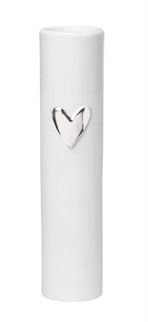 Radar Silver Heart Porcelain Vase