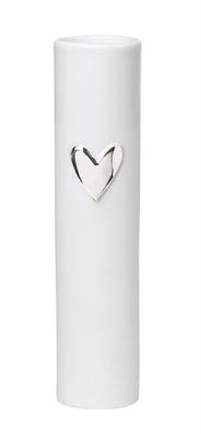 Radar Silver Heart Porcelain Vase