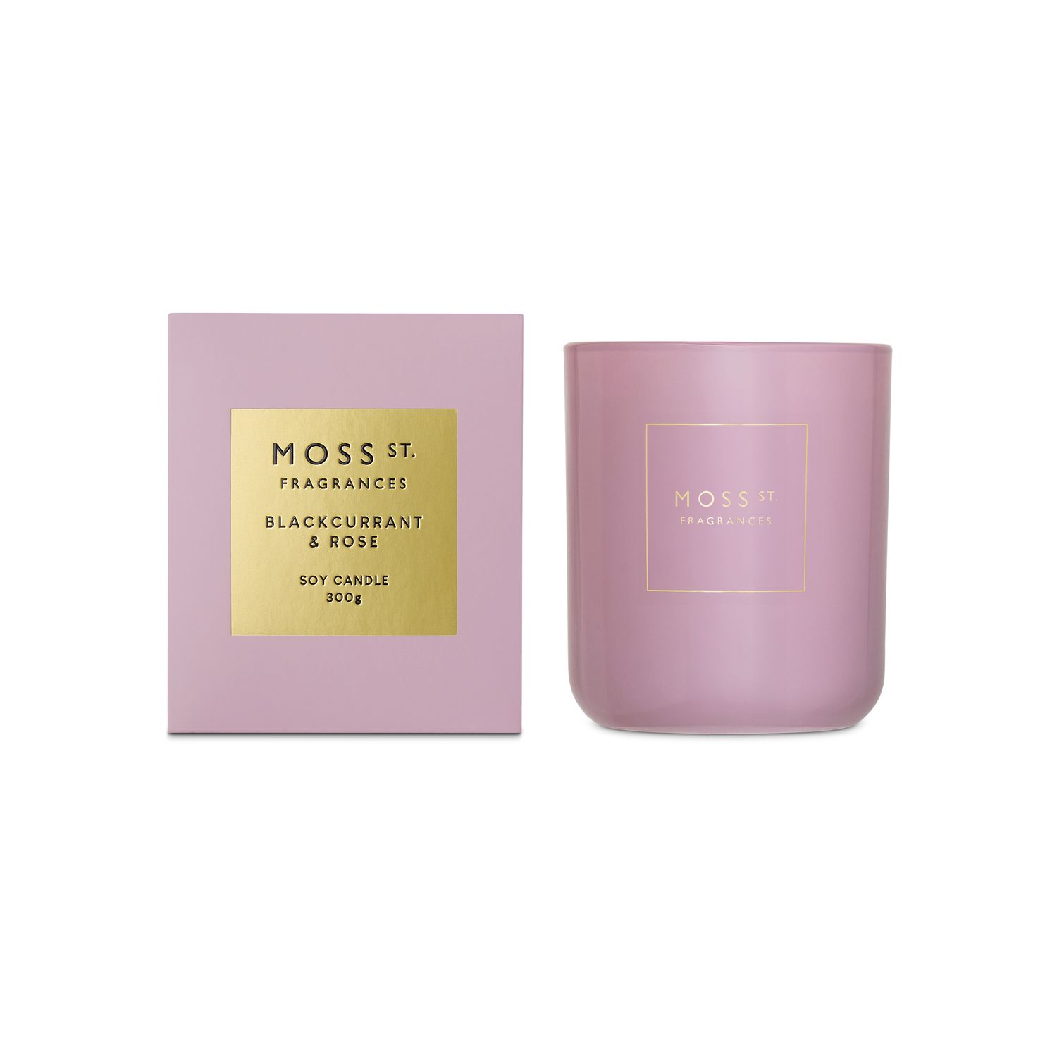 Moss St. Fragrances  Blackcurrant &amp; Rose Soy Candle 300g