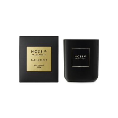 Moss St. Fragrances  Sage &amp; Cedar Soy Candle 300g
