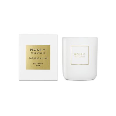 Moss St. Fragrances  Coconut &amp; Lime Soy Candle 300g