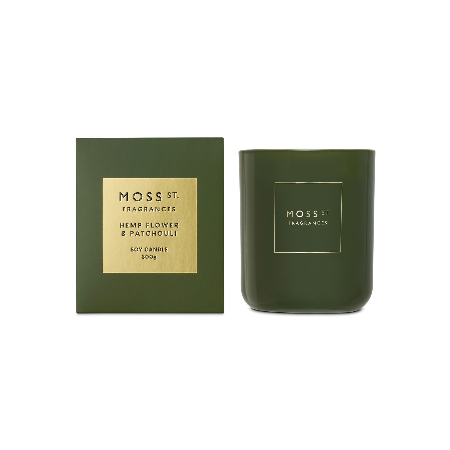 Moss St. Fragrances  Hemp Flower &amp; Patchouli Soy Candle 300g