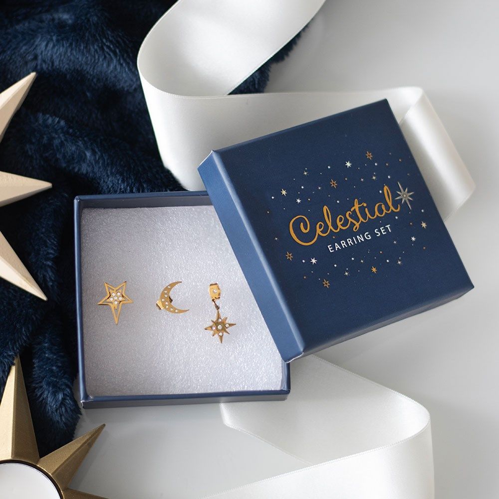 Gold Star Earring Set