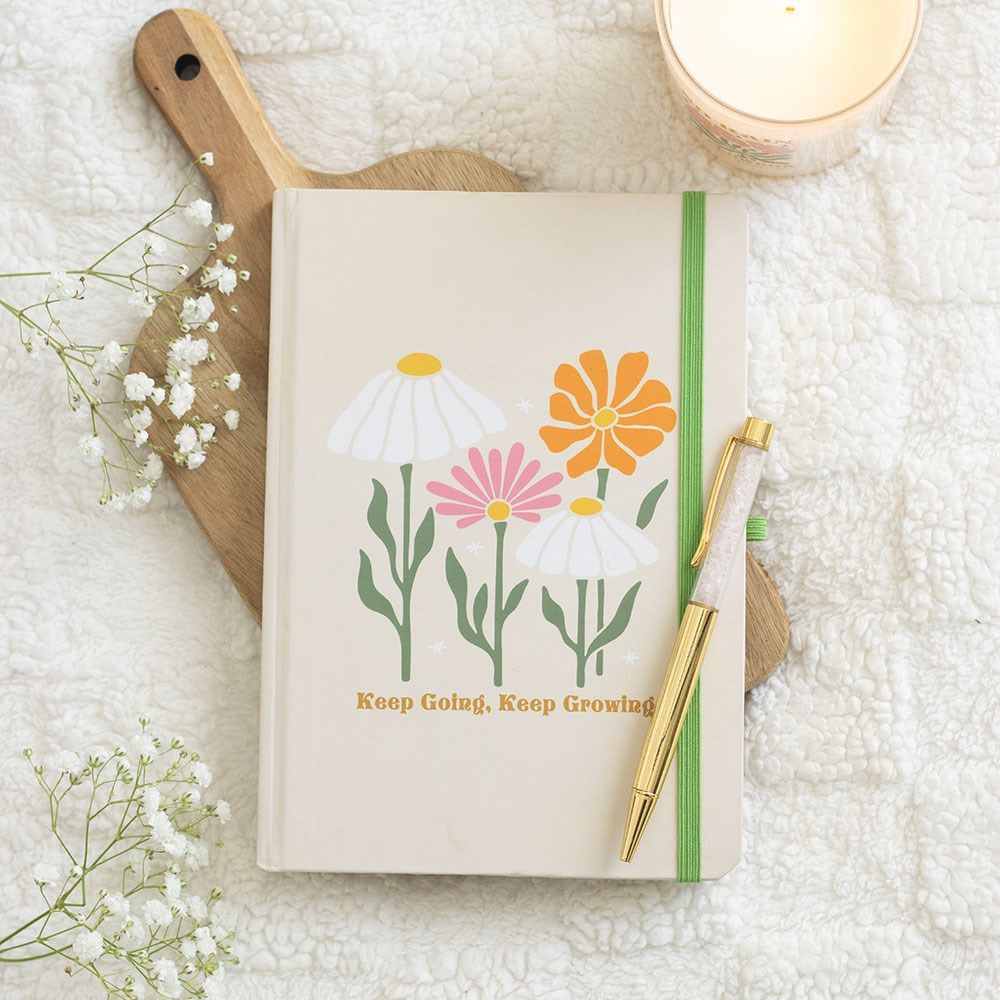 Keep Growing Notebook with Rose Quartz Pen
