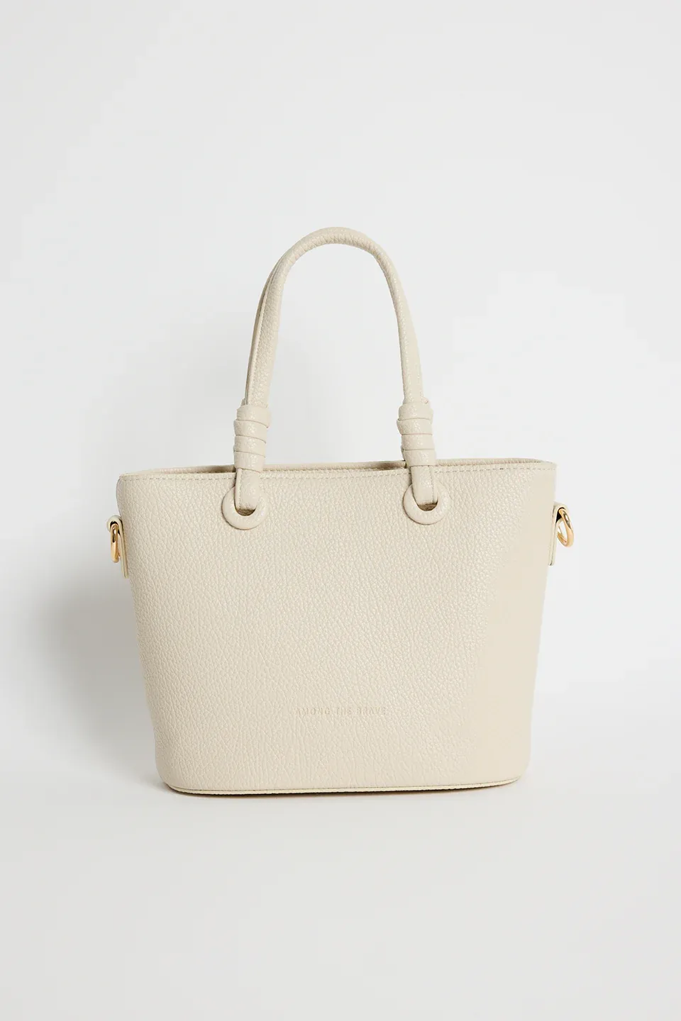 Siena Beige PU Leather Small Knot Top Handle Bag