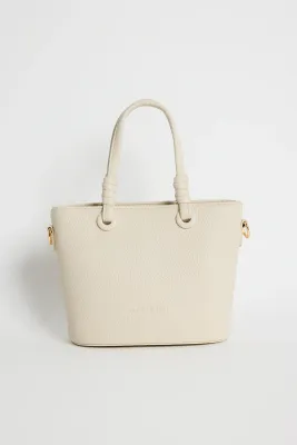 Siena Beige PU Leather Small Knot Top Handle Bag
