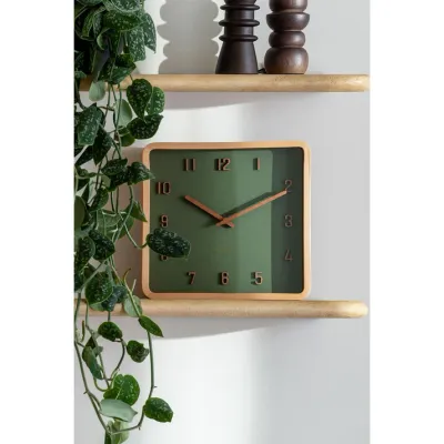 Nervadura Square Clock - Dark Green