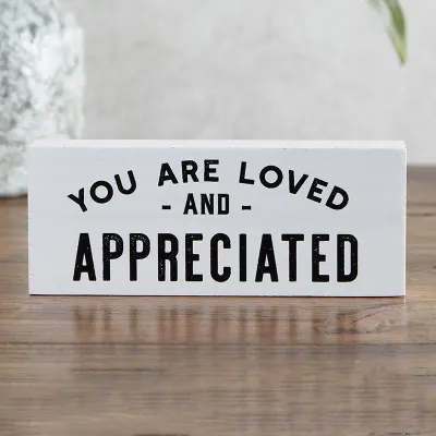 Tabletop Décor Horizontal Block - Loved