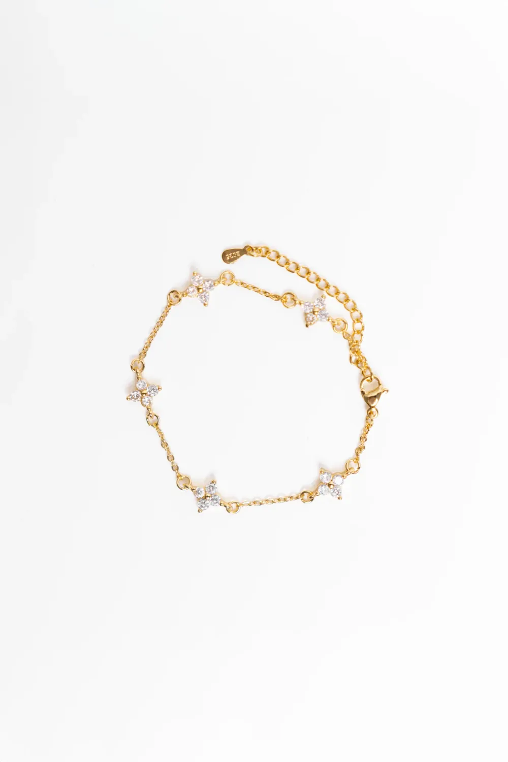 Sparkle Star Charm 14k Gold Plate Bracelet