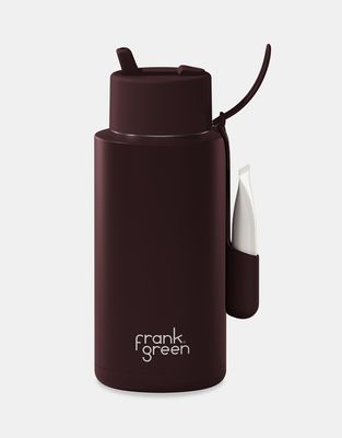 Lip &amp; Sip Set - 34oz Ceramic Reusable Bottle + Lip Gloss Holder - Chocolate