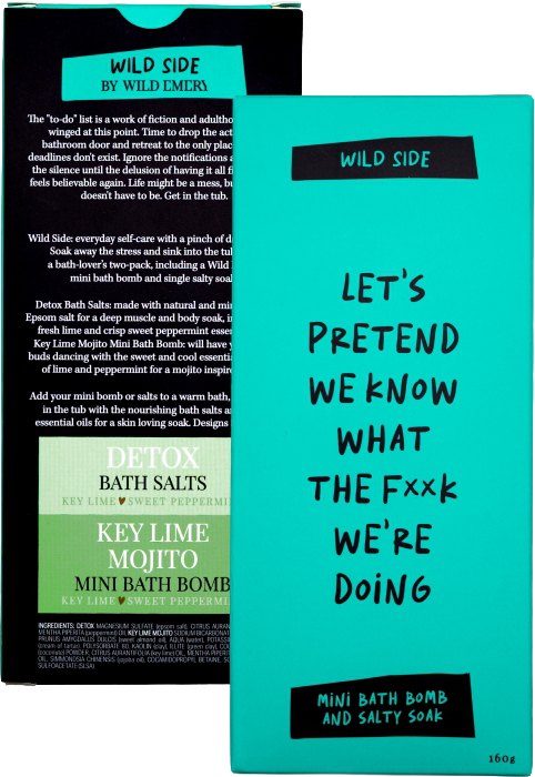 Wild Side Mini Bath Bomb And Salty Soak - Let's Pretend We Know What The F**k We're Doing - Detox, Key Lime Mojito