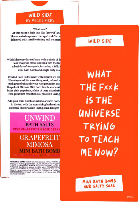 Wild Side Mini Bath Bomb And Salty Soak - What The F**k Is The Universe Trying To Teach Me Now? - Unwind, Grapefruit Mimosa