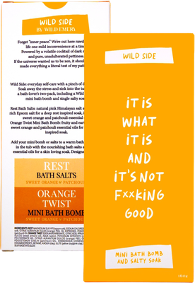 Wild Side Mini Bath Bomb And Salty Soak - It Is What It Is And It's Not F**king Good - Reset, Orange Twist