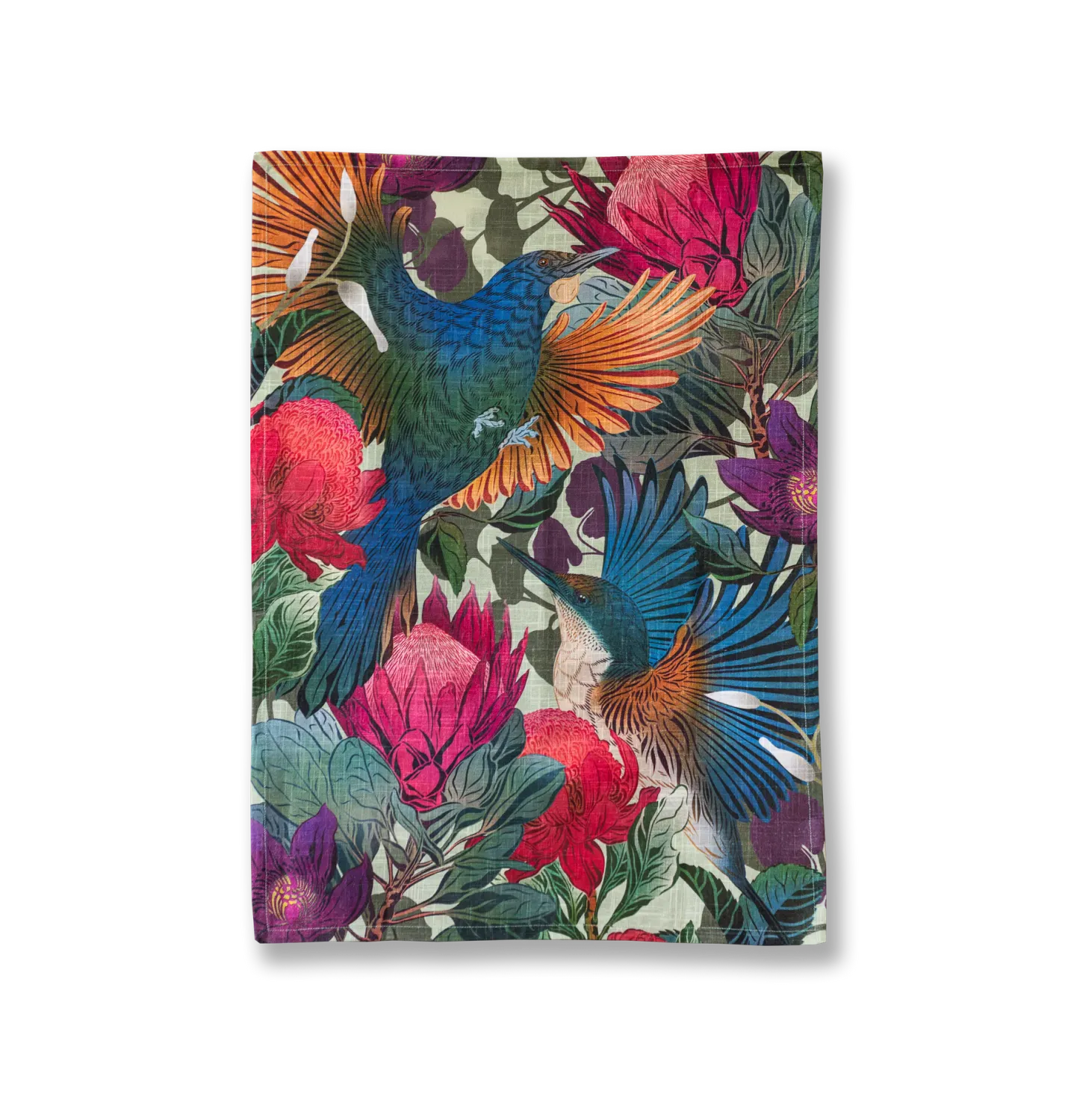 Tūī &amp; Kingfisher Tea Towel