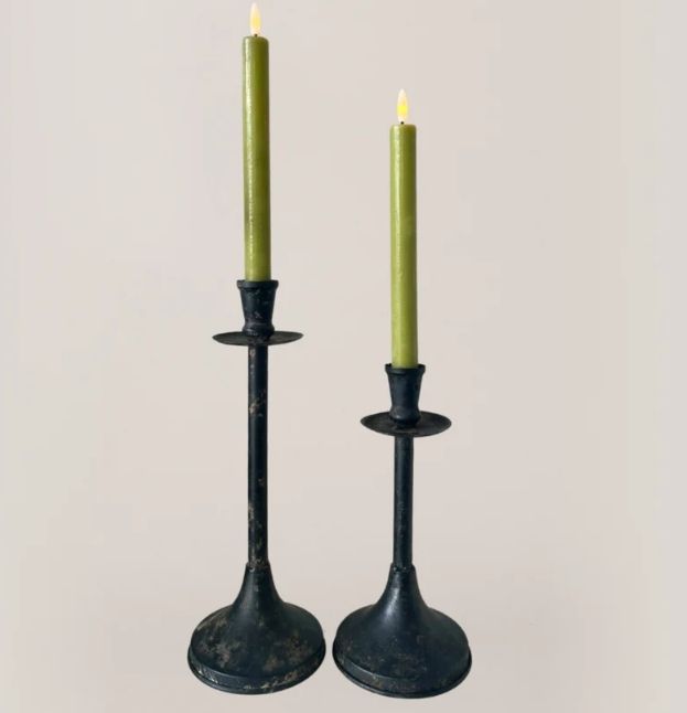 Stellar Haus  Black Metal 30cm Candle Stick