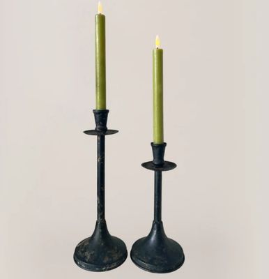 Stellar Haus  Black Metal 30cm Candle Stick