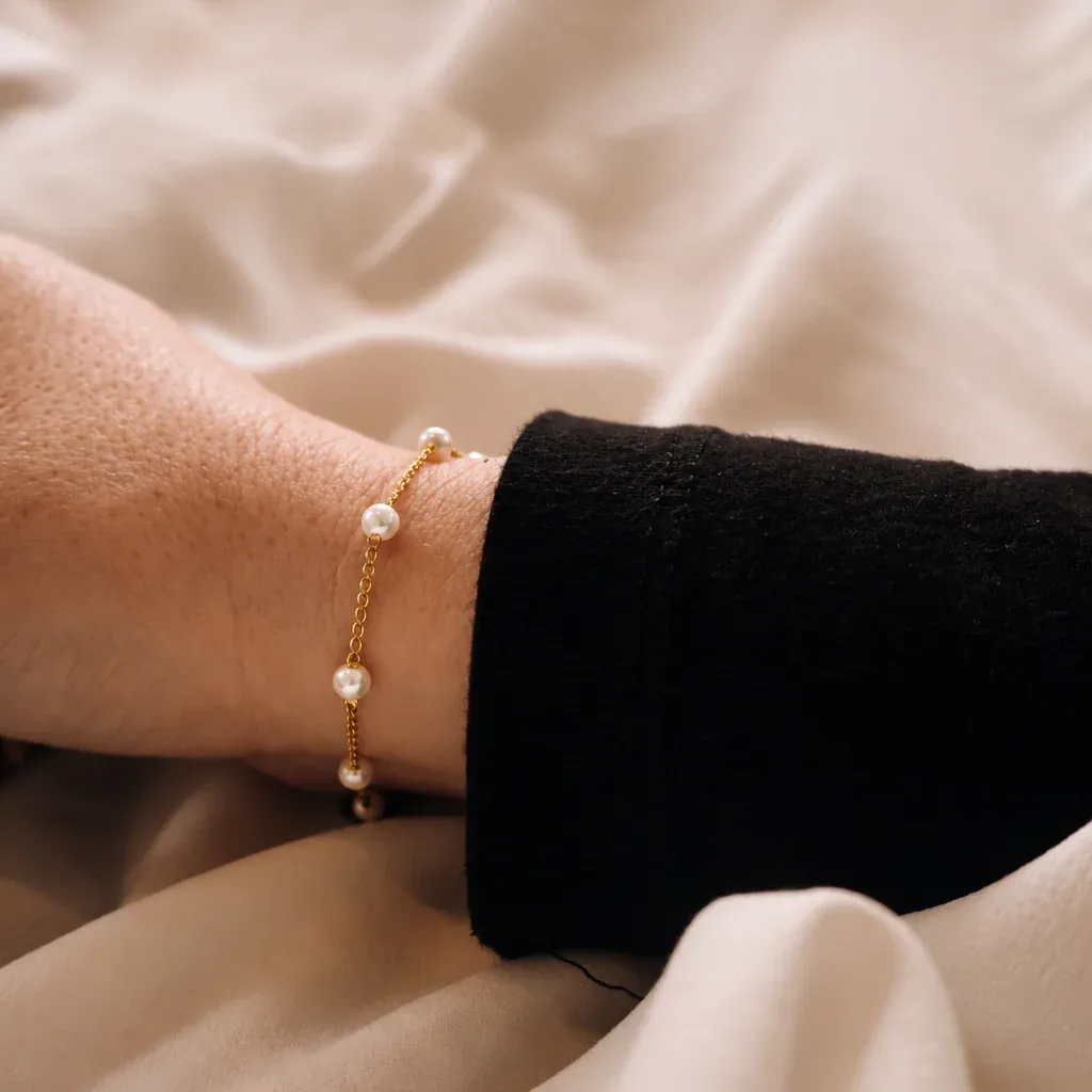 Pearl Chain Bracelet - Gold