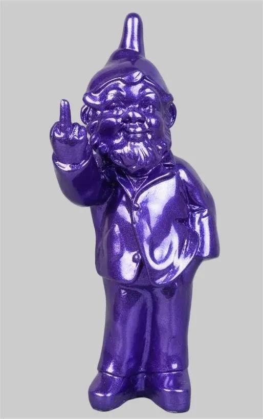 Cheeky Gnome Statue Metallic Purple 35cm
