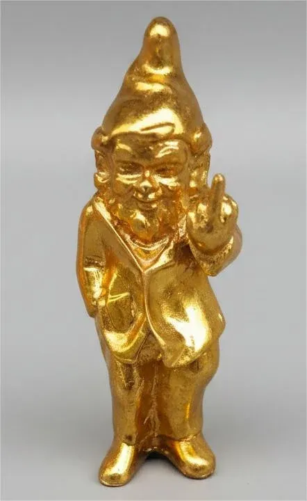 Cheeky Baby Gnome Statue Gold 20cm