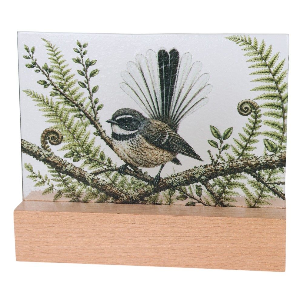 Fantail Glass Plaque
