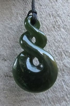 New Zealand Greenstone Double Twist Necklace