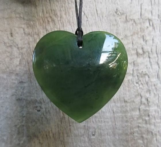 New Zealand Greenstone Heart Necklace