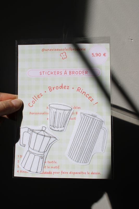 Stickers à broder - Lot Amoureux du café