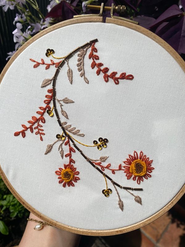 Kit de broderie - Branche Fleurie