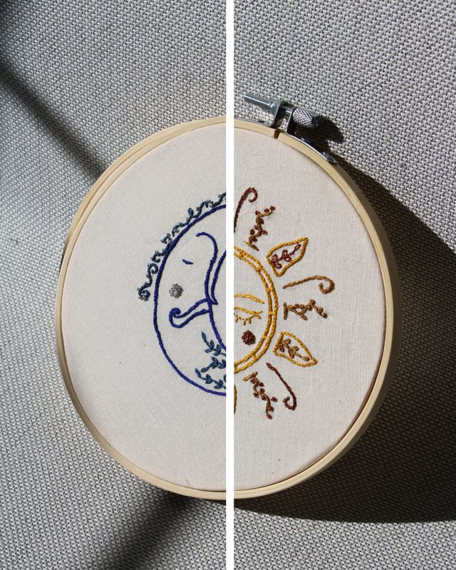 Duo de kits de broderie - Soleil & Lune