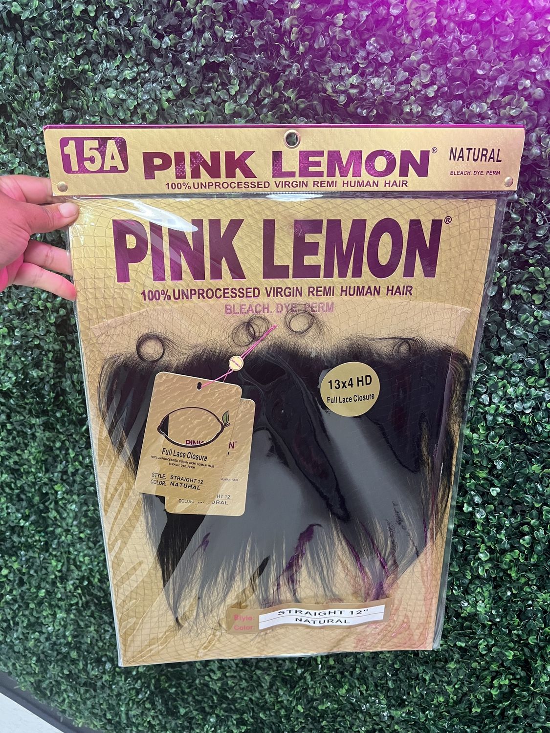 PINK LEMON 13X4 HD FULL LACE CLOSURE STRAIGHT 12&quot;