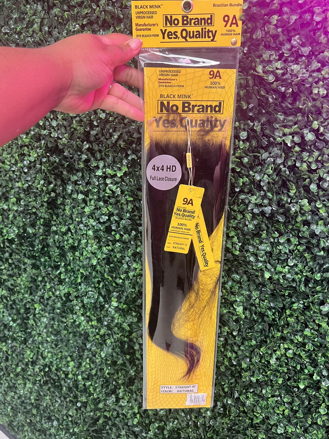 BLACK MINK NO BRAND 4X4 HD LACE CLOSURE 16&quot;
