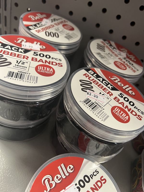 SMALL JAR BLACK RUBBERBANDS